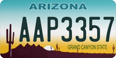 AZ license plate AAP3357