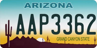 AZ license plate AAP3362