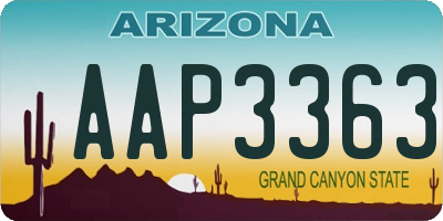 AZ license plate AAP3363