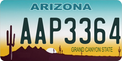 AZ license plate AAP3364