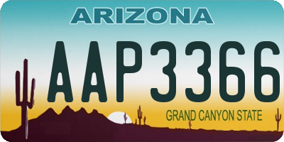 AZ license plate AAP3366