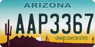 AZ license plate AAP3367