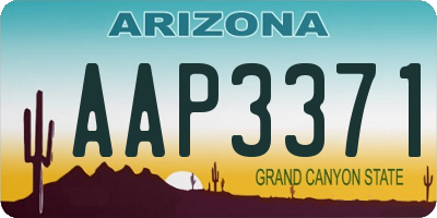 AZ license plate AAP3371