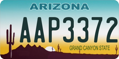 AZ license plate AAP3372