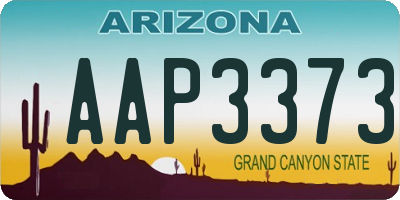 AZ license plate AAP3373