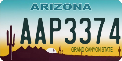 AZ license plate AAP3374