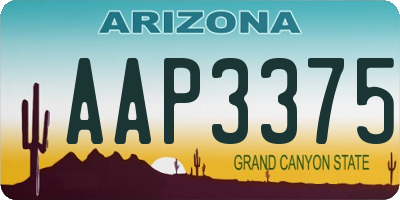 AZ license plate AAP3375