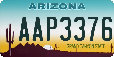 AZ license plate AAP3376