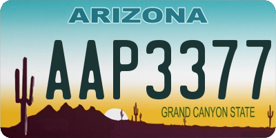 AZ license plate AAP3377