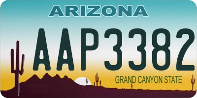 AZ license plate AAP3382