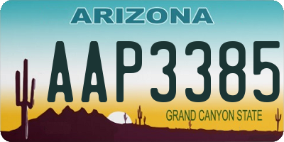 AZ license plate AAP3385