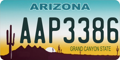 AZ license plate AAP3386
