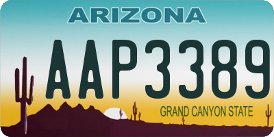 AZ license plate AAP3389