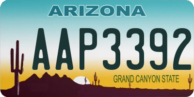 AZ license plate AAP3392