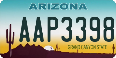 AZ license plate AAP3398