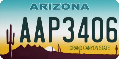 AZ license plate AAP3406