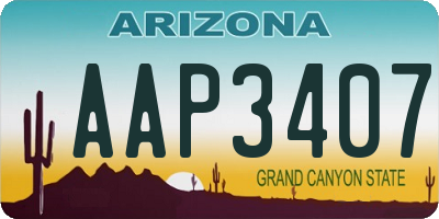 AZ license plate AAP3407