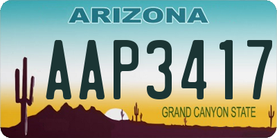 AZ license plate AAP3417