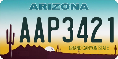 AZ license plate AAP3421
