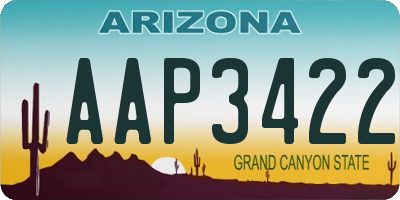 AZ license plate AAP3422