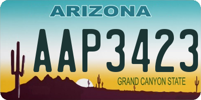 AZ license plate AAP3423