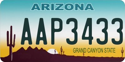 AZ license plate AAP3433