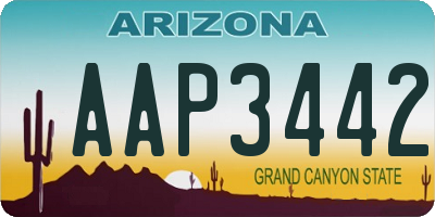 AZ license plate AAP3442