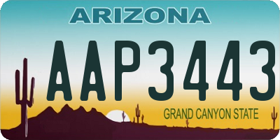 AZ license plate AAP3443