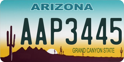 AZ license plate AAP3445