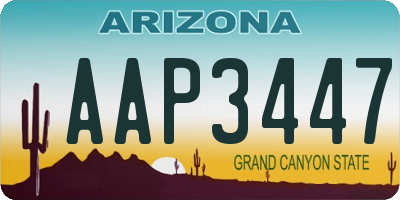 AZ license plate AAP3447