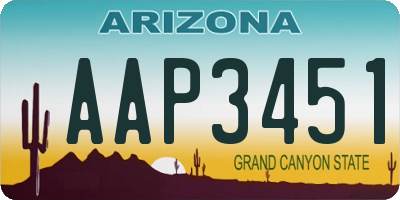 AZ license plate AAP3451