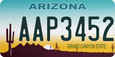 AZ license plate AAP3452