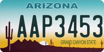 AZ license plate AAP3453