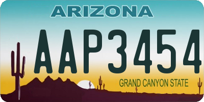 AZ license plate AAP3454