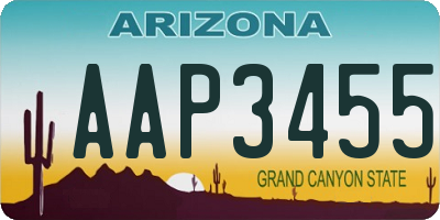 AZ license plate AAP3455