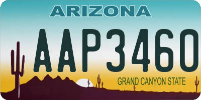 AZ license plate AAP3460