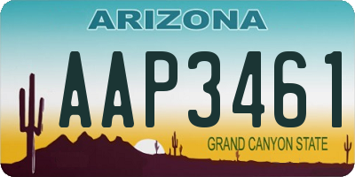 AZ license plate AAP3461