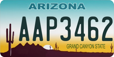 AZ license plate AAP3462