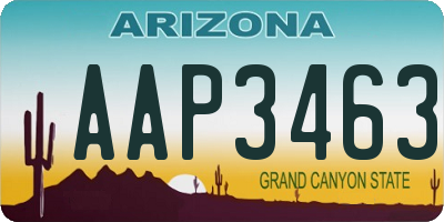 AZ license plate AAP3463