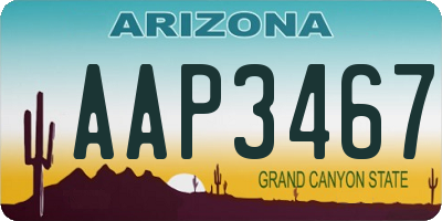 AZ license plate AAP3467