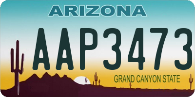 AZ license plate AAP3473