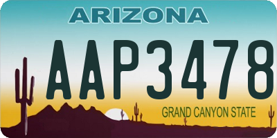 AZ license plate AAP3478