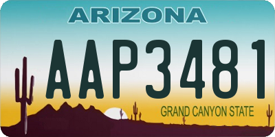 AZ license plate AAP3481