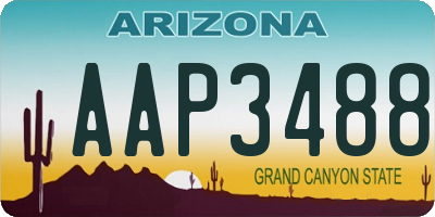 AZ license plate AAP3488