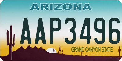 AZ license plate AAP3496