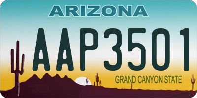 AZ license plate AAP3501