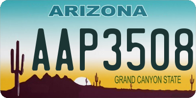 AZ license plate AAP3508