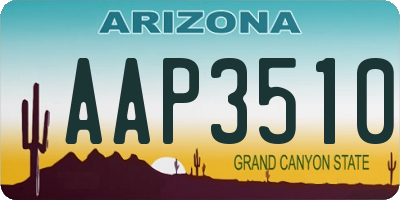 AZ license plate AAP3510