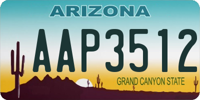 AZ license plate AAP3512