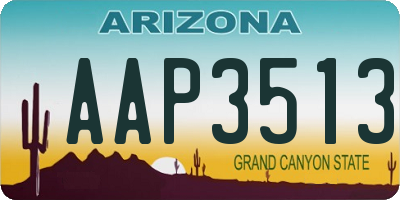 AZ license plate AAP3513